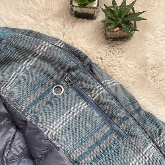 Prana Showdown Down Jacket Plaid Insulated Bayou Blue Medium - Picture 7 of 14